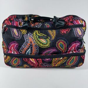 Vera Bradley Grand Traveler Rolling Duffle Carry On Suitcase Twilight Paisley